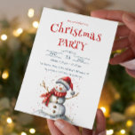 Cute Snowman Christmas Party Invitation<br><div class="desc">Bring the magic of winter to your holiday celebration with our Cute Snowman and Winter Outdoor Illustration Christmas Party invitations! Perfect for a cozy and cheerful gathering, these invitations feature an adorable snowman in a snowy outdoor scene, setting the stage for a fun-filled and heartwarming Christmas party. ⛄ Features: Charming...</div>