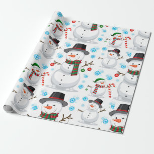 Cute Snowman Christmas Pattern Wrapping Paper
