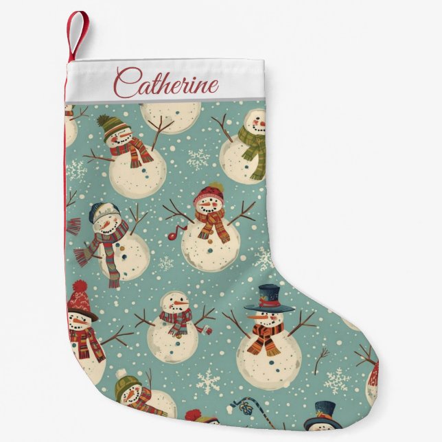 Cute Snowman Christmas Stocking (Front)
