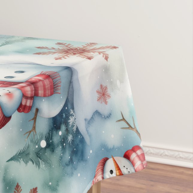 Cute Snowman Christmas  Tablecloth (In Situ)