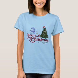 Cute Snowman & Christmas Tree "Merry Christmas" Sc T-Shirt