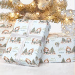 Cute Snowman Christmas Vintage Blue Boy Name Text Wrapping Paper<br><div class="desc">Cute Christmas wrapping paper with a cute vintage snowman in blue for boys. Easily personalize the text. Please visit the store for the full line of products that are available - Kate Eden Art</div>