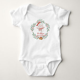 Cute Snowman Christmas Winter Onederland Birthday Baby Bodysuit