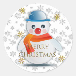Cute Snowman Classic Round Sticker