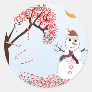 Cute Snowman Classic Round Sticker
