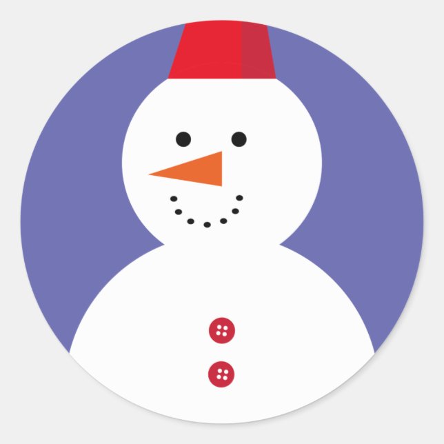 Cute Snowman Classic Round Sticker (Front)