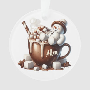 Cute Snowman Cocoa Design Ornament