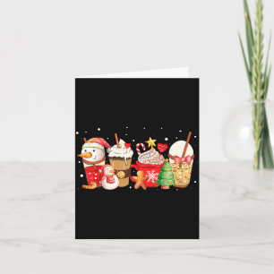 Cute Snowman Coffee Lover Latte Gingerbread Funny Card