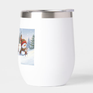 Cute Snowman Coffee Winter Holiday Water Bottle