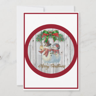 Cute Snowman Couple Christmas Card