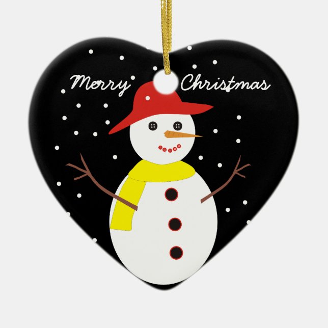 Cute snowman custom Christmas ornament (Front)