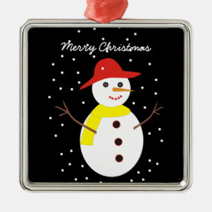 Cute snowman custom Christmas ornament