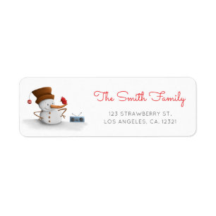 Cute Snowman Dance Return Address