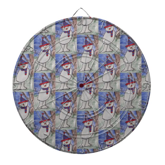 Cute Snowman Dartboard (Front)