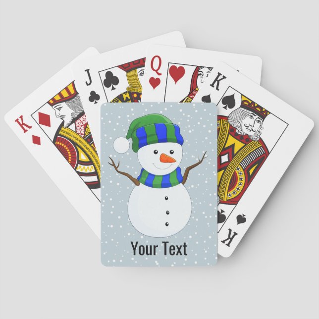 Cute Snowman Design Classic Playing Cards (Back)