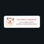 Cute Snowman Doughnut Festive Christmas<br><div class="desc">Happy Holidays! Complete your holiday cards and invitations with this festive doughnut-theme address label. It features white chocolate flavoued doughnut with snowman decorations. Personalize by adding your name and address. Matching items are available.</div>