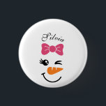 Cute Snowman Face Christmas  1 Inch Round Button<br><div class="desc">Cute Snowman Face Christmas button</div>