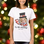 Cute Snowman Face Custom Photo Snowbuddy T-Shirt<br><div class="desc">This cute design features a snowman in a red gingham plaid scarf with space for your photo and text! The matching collection of products is available in our shop! Contact us if you would like this design modified in any way or if you need this design applied to a specific...</div>