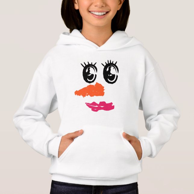 Cute Snowman Face – Minimal Christmas Brushstroke  (Front)