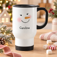 Cute Snowman Face Moms Custom Name Christmas