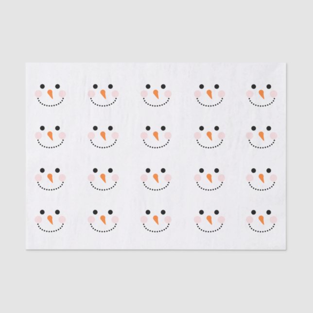 Cute Snowman Face Simple Pattern Tissue Paper (Front)