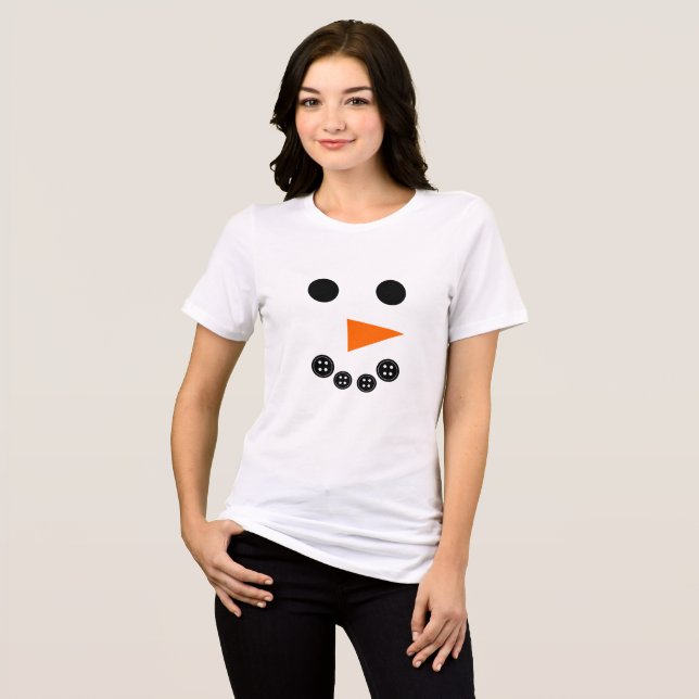 Cute Snowman Face Tri-Blend Shirt (Front Full)