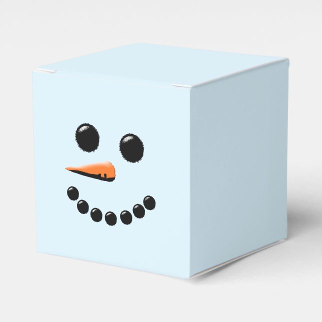 Cute Snowman Face Winter Holiday Snowmen Favor Box (Front Side)