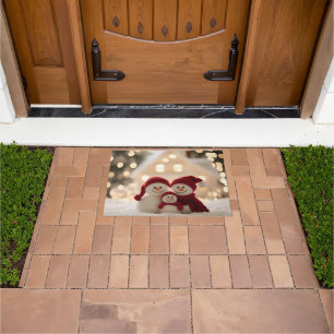 Cute Snowman Family Winter Christmas Doormat