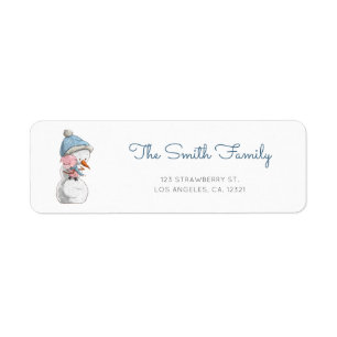 Cute Snowman Farm Return Address