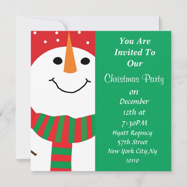 Cute Snowman Fête Invitation Toute L'Occasion (Devant)