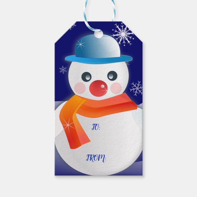 Cute Snowman Gift Tags (Front)