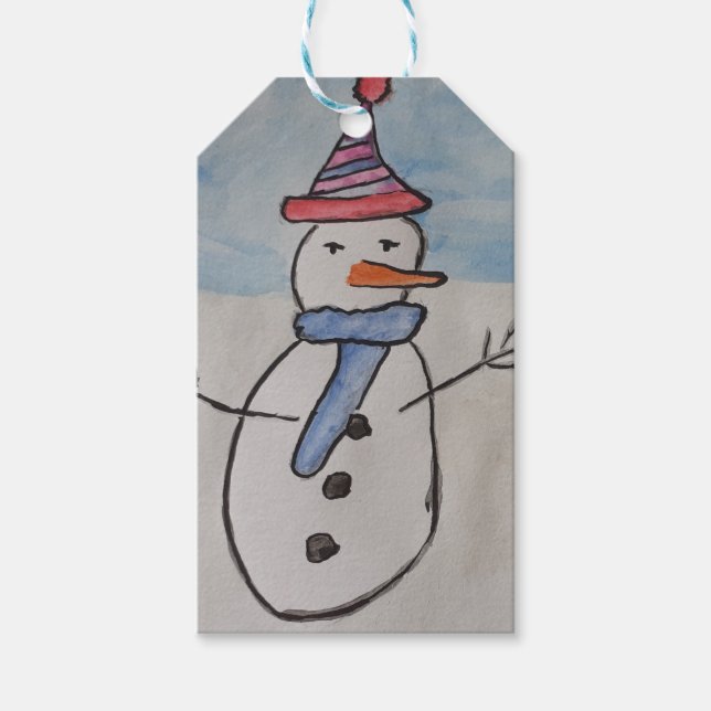 Cute Snowman Gift Tags (Front)