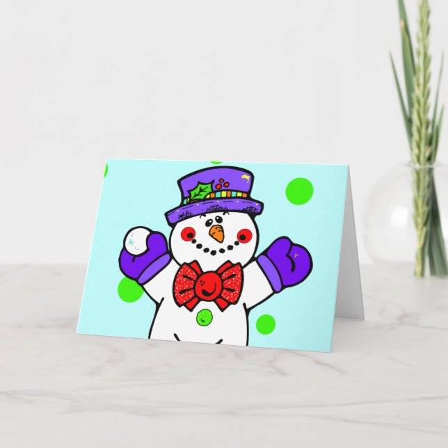 Cute Snowman Greeting Cards (Front)