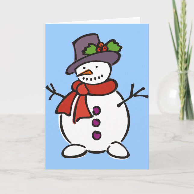 Cute Snowman Holiday Card (Front)