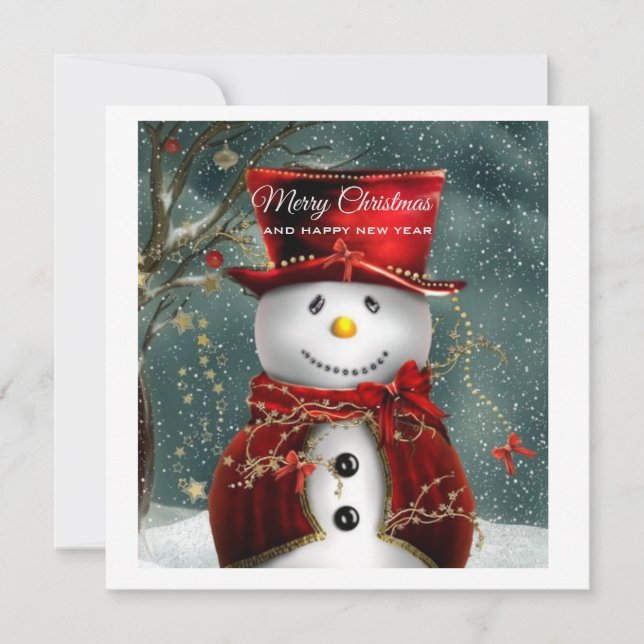 Cute snowman holiday card (Front)
