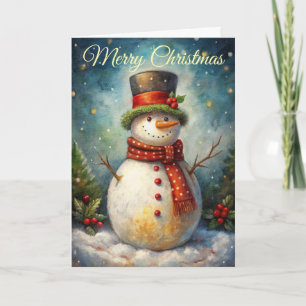 Cute Snowman Holiday Card