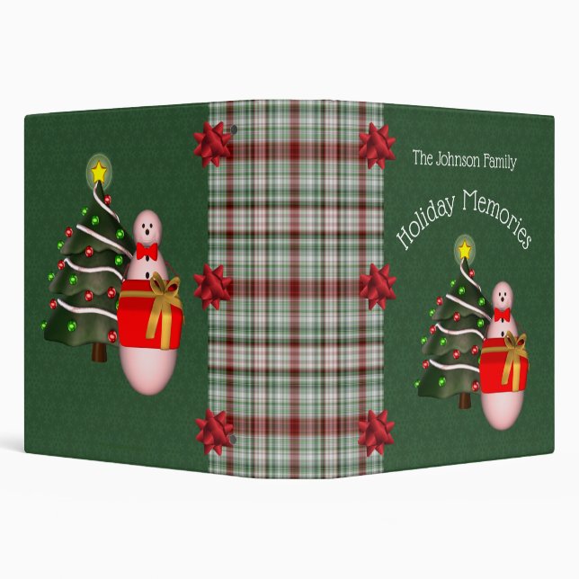 Cute Snowman Holiday Christmas Personalized Binder (Background)
