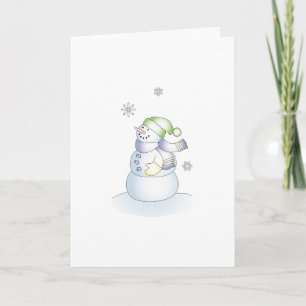 Cute Snowman Holiday Greeting Christmas Xmas