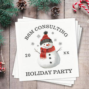 Cute Snowman Holiday Party Napkin
