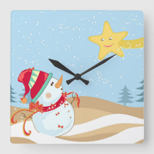 Cute Snowman Holiday Wall clock