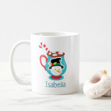 Cute Snowman Hot Coca Mug de Noël personnalisé