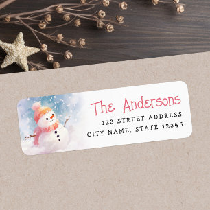Cute snowman illustration winter return address