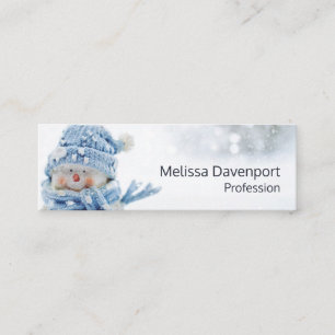Cute Snowman in Winter Photograph Christmas Mini Business Card