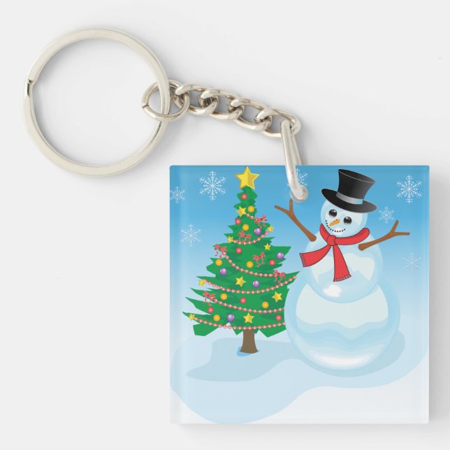 Cute Snowman Keychain (Front)