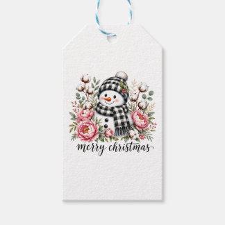 Cute Snowman Merry Christmas Gift Tags