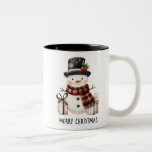 Cute Snowman /Merry Christmas Two-Tone Coffee Mug<br><div class="desc">Mug
Cute Snowman /Merry Christmas
Perfect Gift
Festive
Modern/Trendy
Quotes/Sayings
Customizable</div>