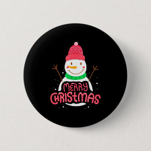 Cute Snowman Merry Xmas Merry Christmas Happy New  2 Inch Round Button