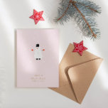 Cute Snowman • Modern Сheerful Christmas Holiday Card<br><div class="desc">Merry Christmas! Send holiday greetings and message to family and friends with these minimalist cards with cute christmas illustrations. To change details click "Personalize". To change the text size, font or colour click "Click to customize further" It. View the collection link on this page to see all of the matching...</div>