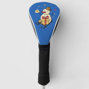 Cute Snowman On A Sled Golf Head Cover
