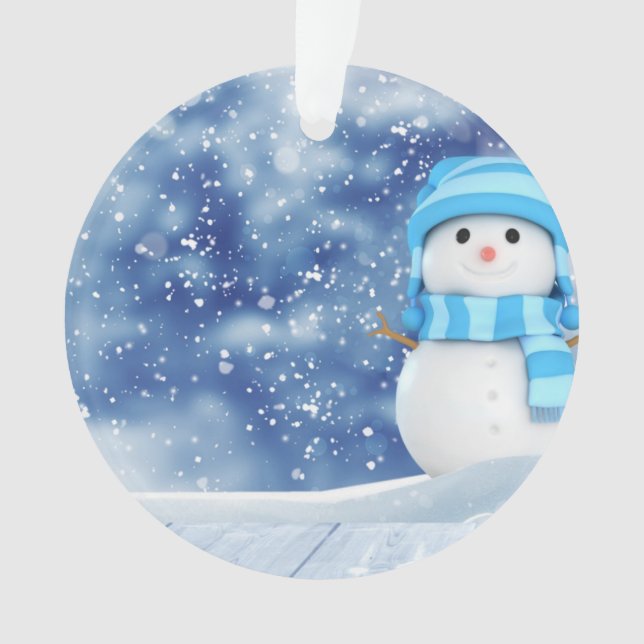 Cute Snowman Ornament (Front)